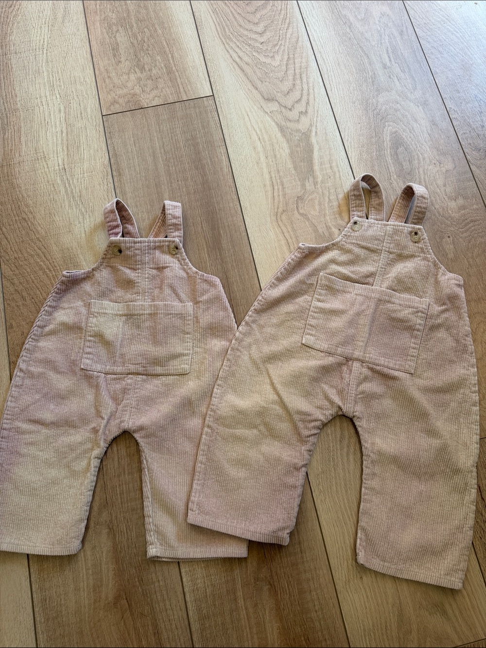 Two Pack Kids Pink Corduroy Overalls